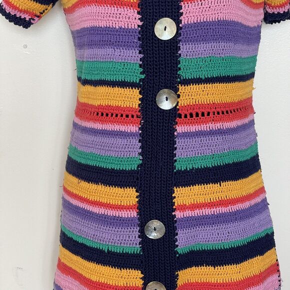 Farm Rio Anthropologie Dress XS Sweater Knit Mini Bohemian Southwestern Boho - Picture 7 of 16